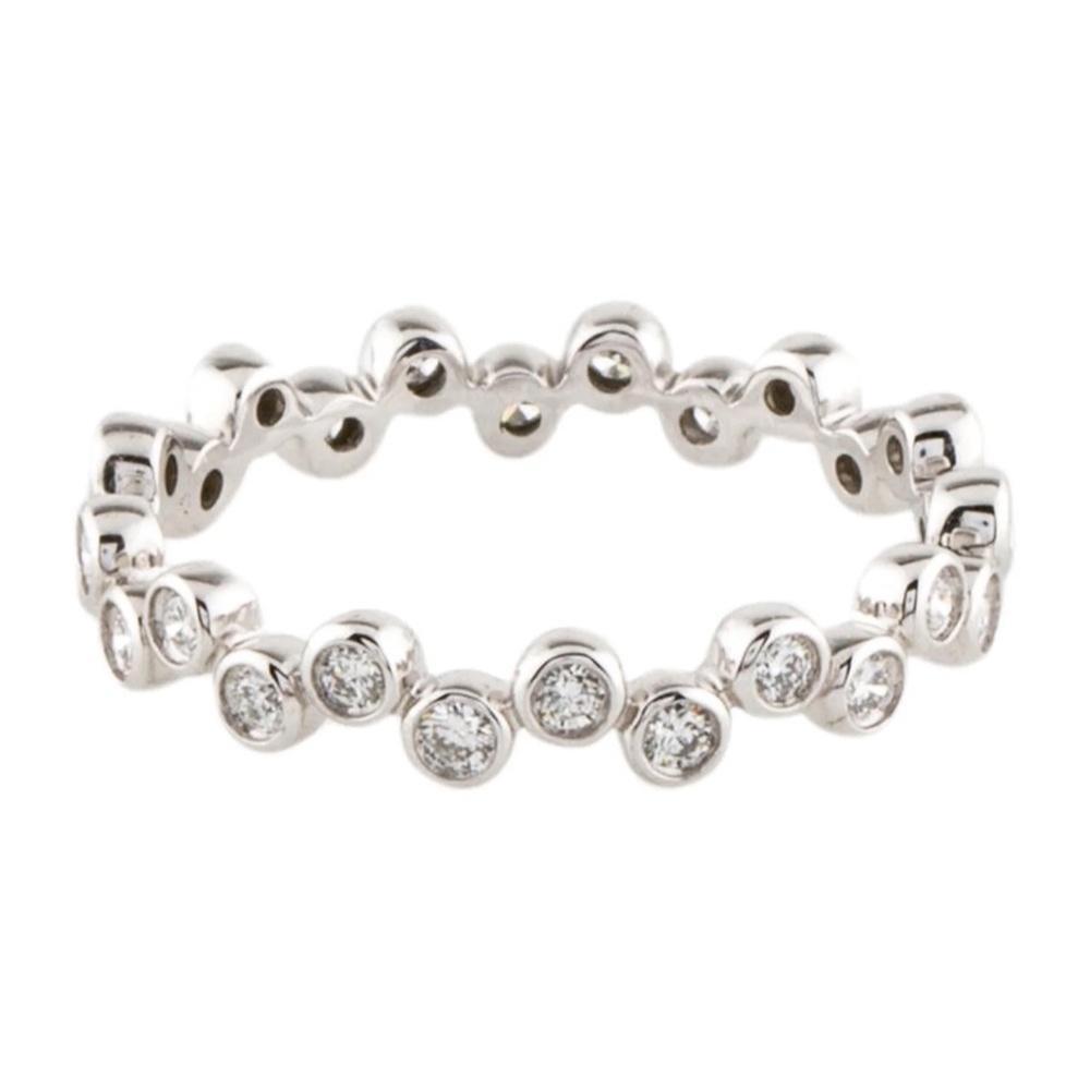 Designer A. JAFFE ~ 18K White Gold Bezel Set Diamond Eternity Ring Band ~NEW - Picture 10 of 14